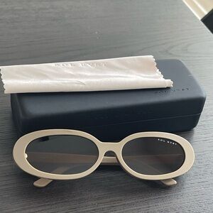 Beige Oval Sunglasses Wide Faces